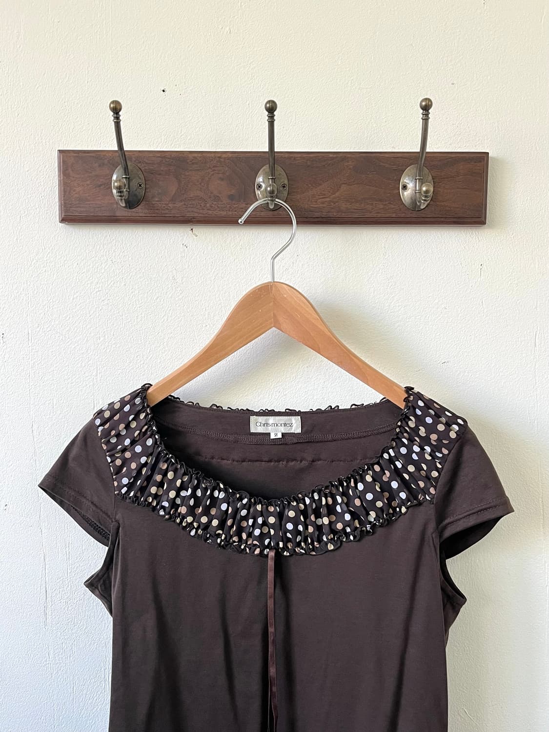 Chris montez 브라운 도트 탑 상품이미지2