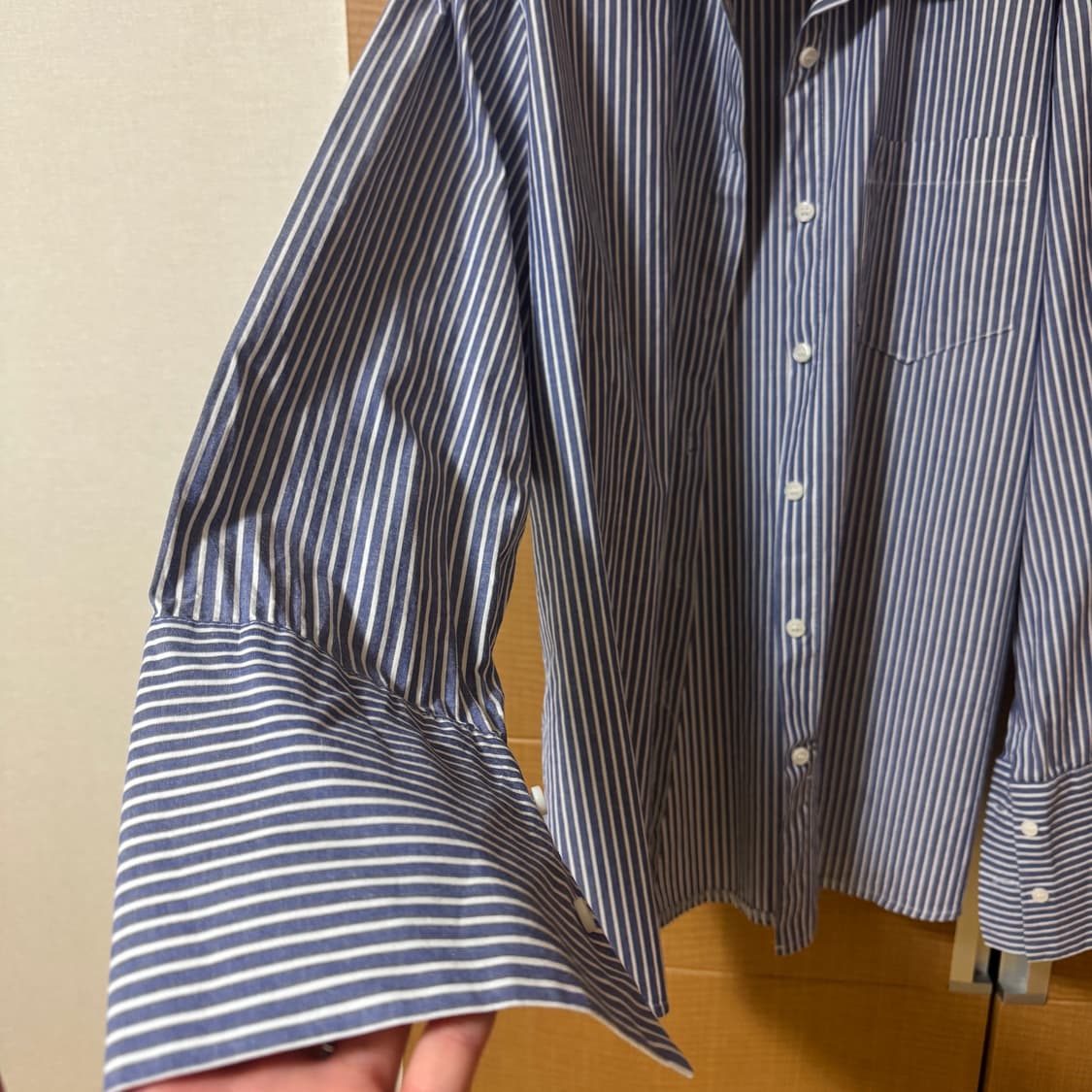 F 스트라이프 커프스 셔츠 상품이미지3