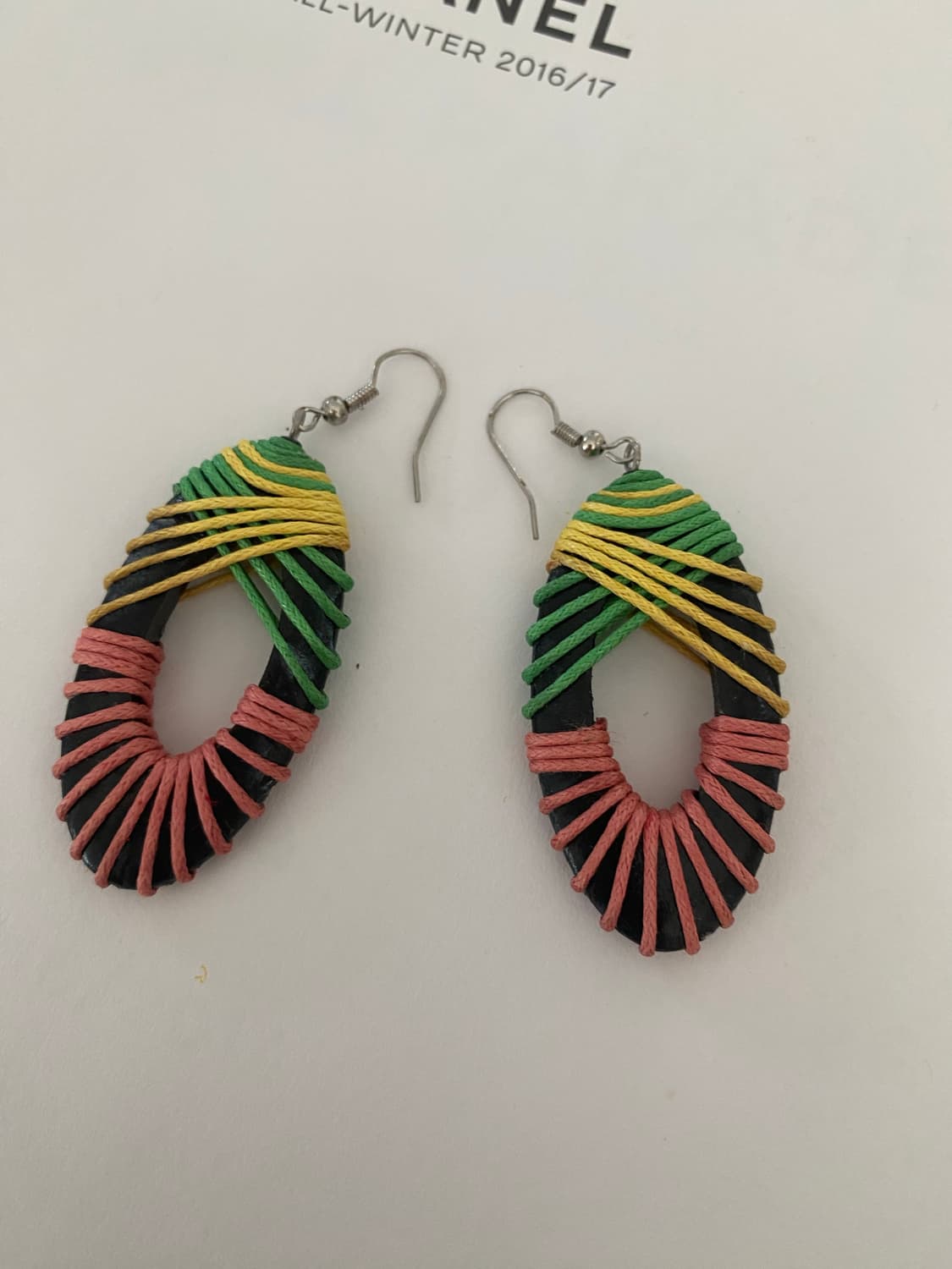 빈티지 컬러 우드 랩 귀걸이 상품이미지2