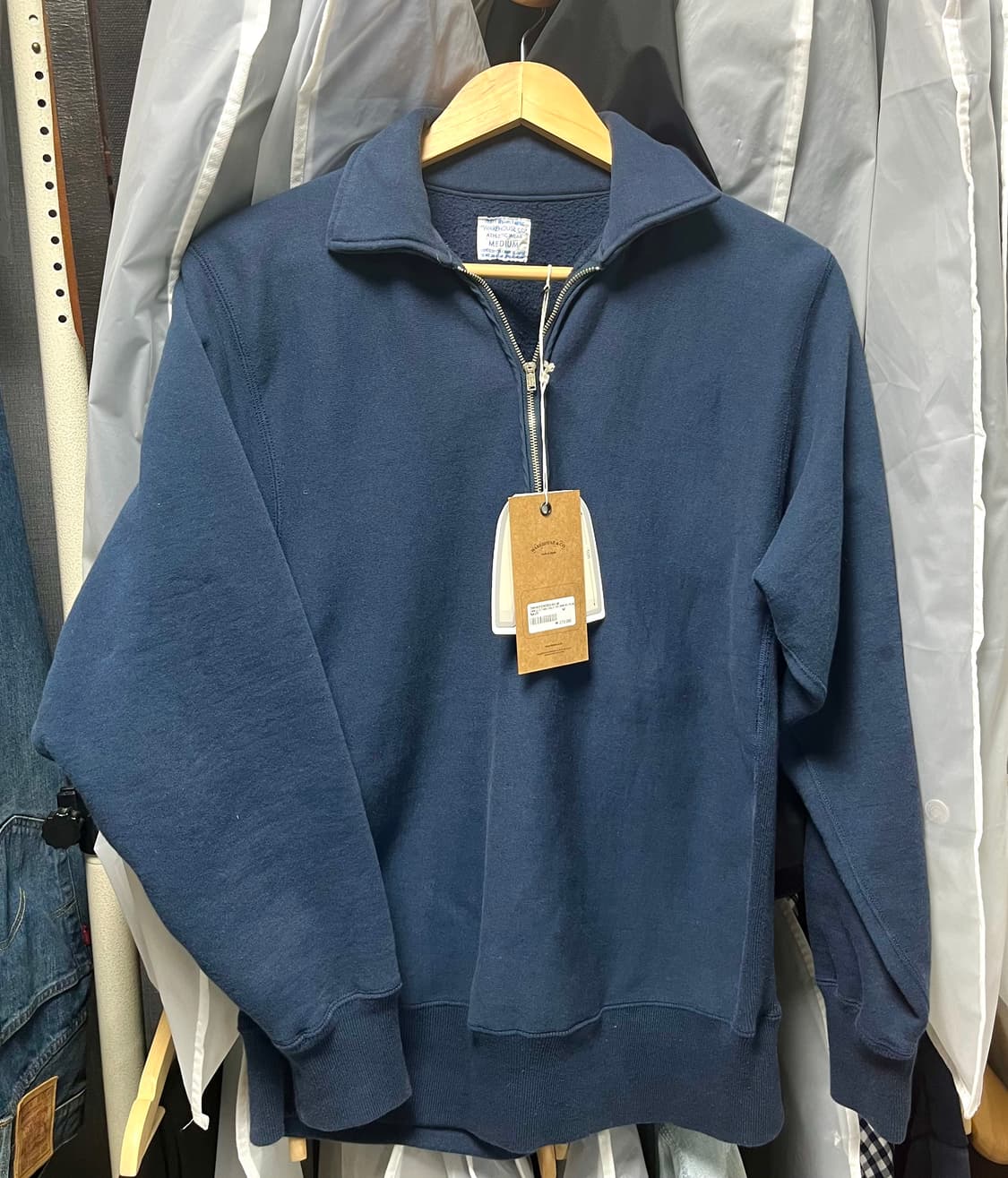 웨어하우스 lot.486 헤비웨이트 하프집업 스웻/네이비 상품이미지1