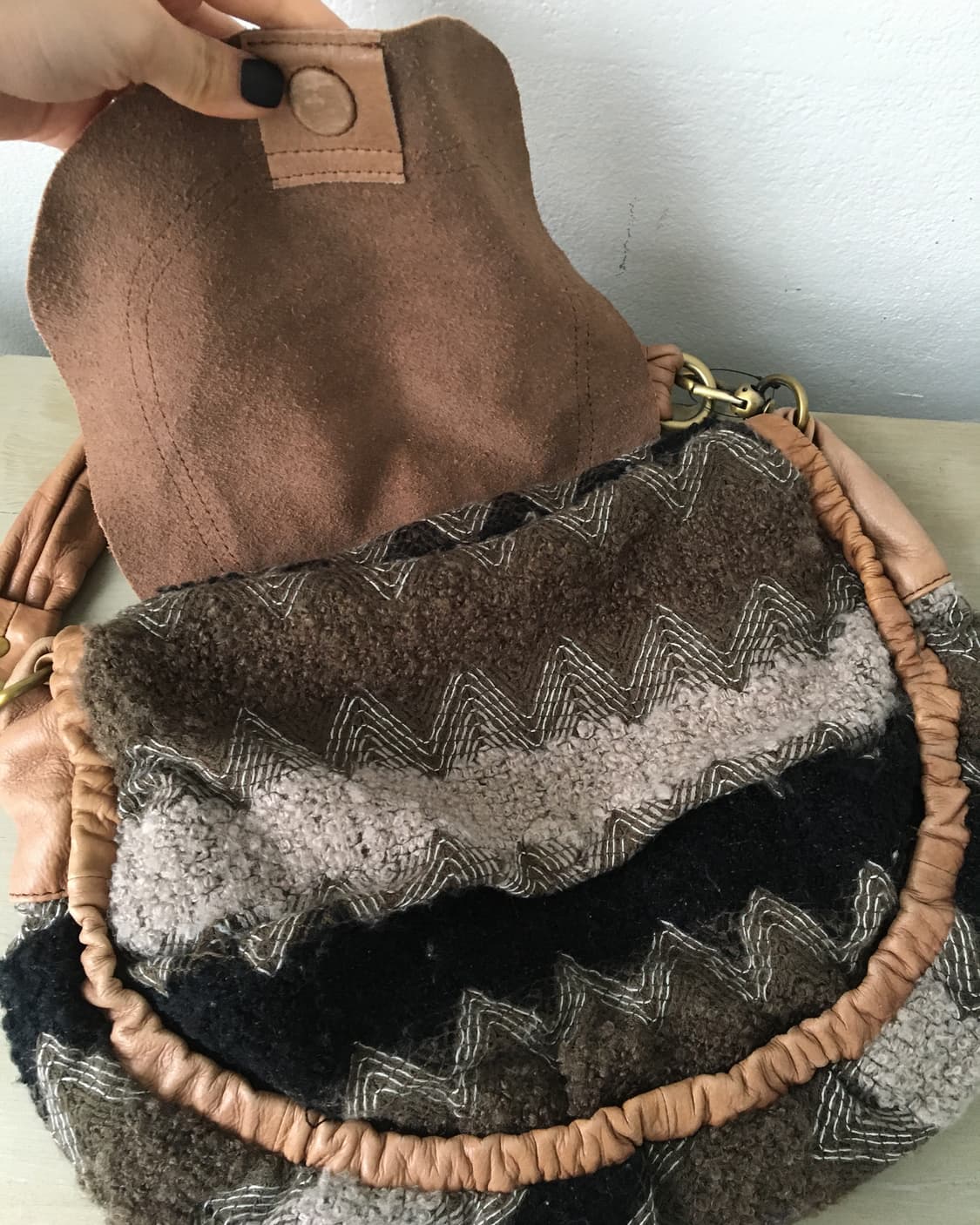  knitted layered leather shoulder bag 상품이미지7