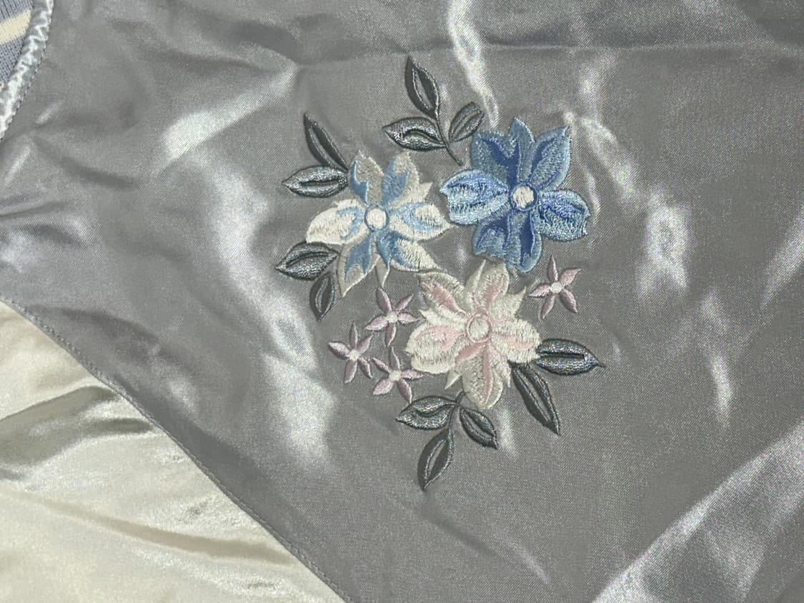 일본 빈티지 화이트 소라 스카잔 자수 크롭 자켓   상품이미지7