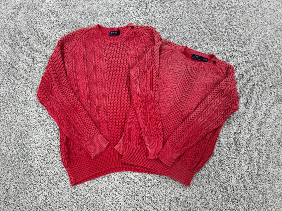 [XL][M] 폴로 랄프로렌 피그먼트 케이블니트 2사이즈 상품이미지1