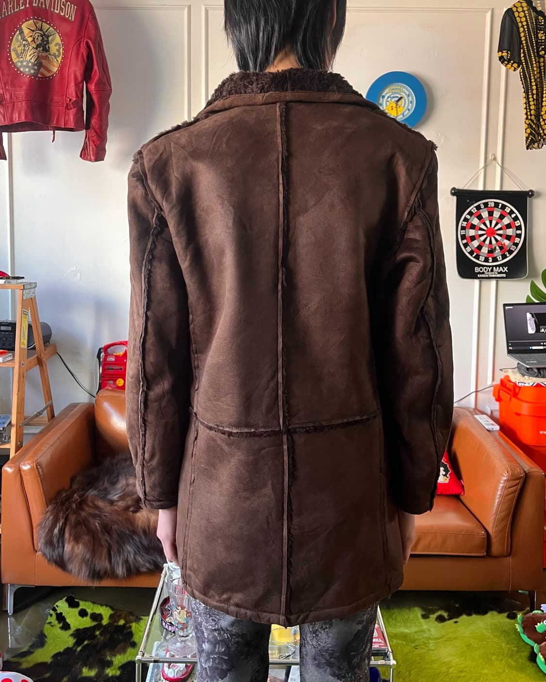 TORNADO MART Brown Leather Fur Jacket 상품이미지3