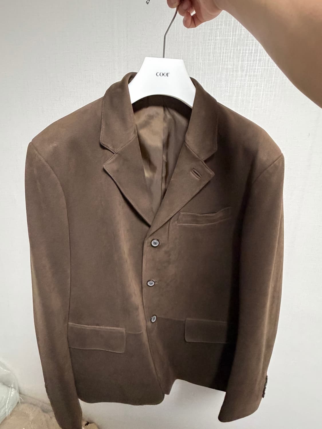 COOR 스웨이드 3버튼 블레이저 상품이미지1
