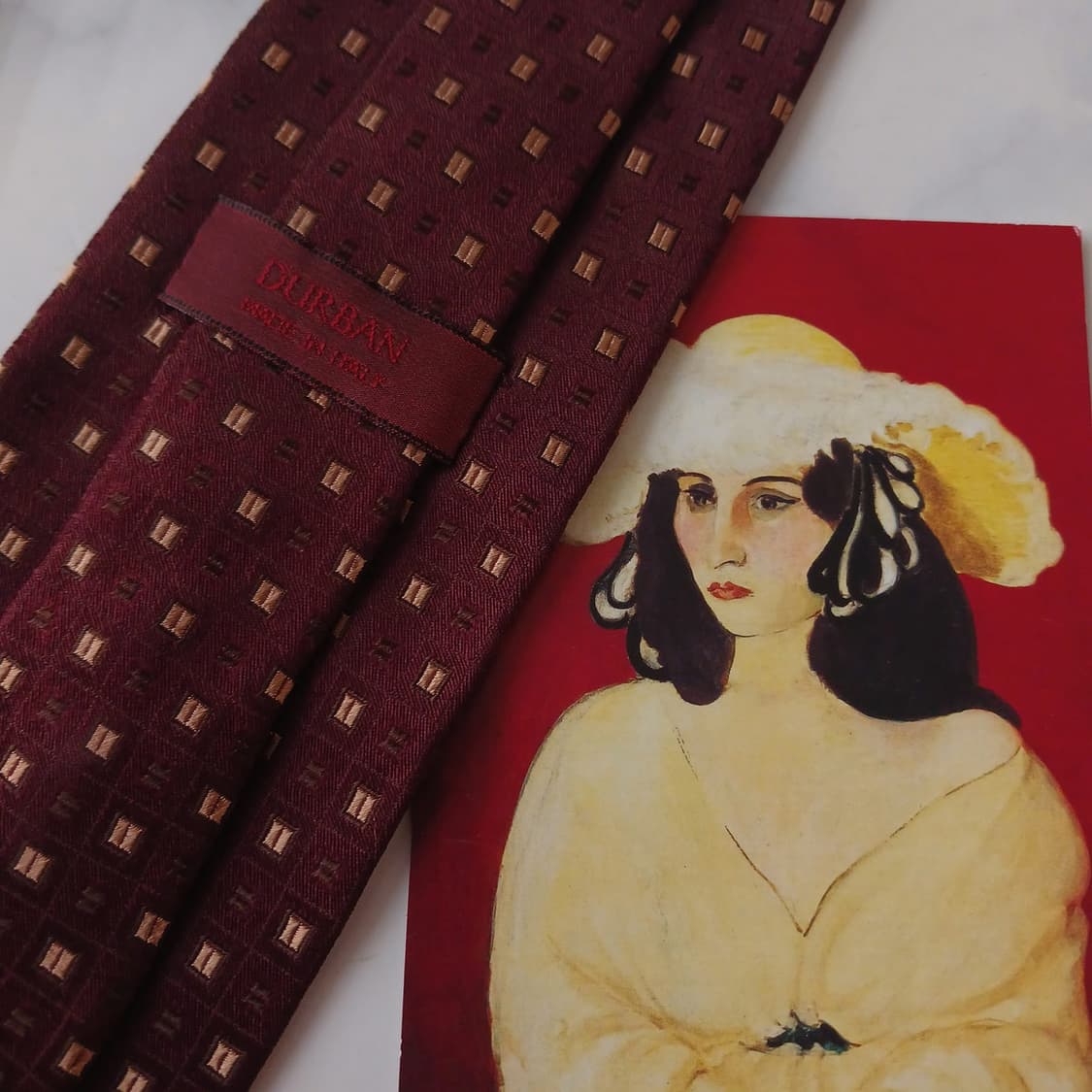 더반 실크 버건디 스퀘어 자카드 넥타이 9.2cm A+등급 A19112
 상품이미지7