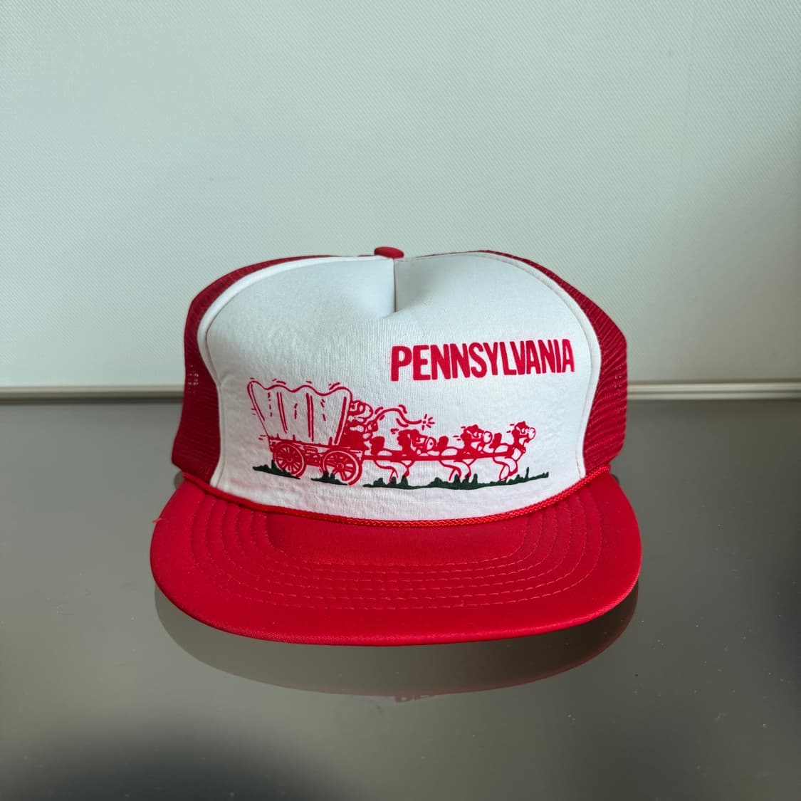 USA 빈티지 모자 볼캡 vintage cap 트러커 메쉬 레드 상품이미지2