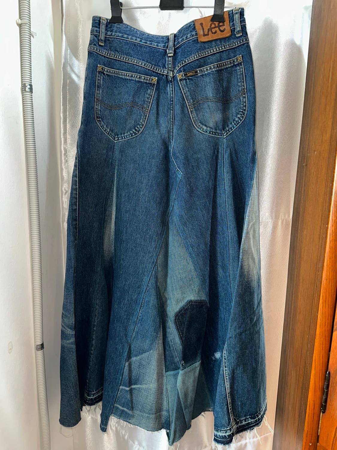 언발 워싱 데님 롱 스커트 상품이미지7