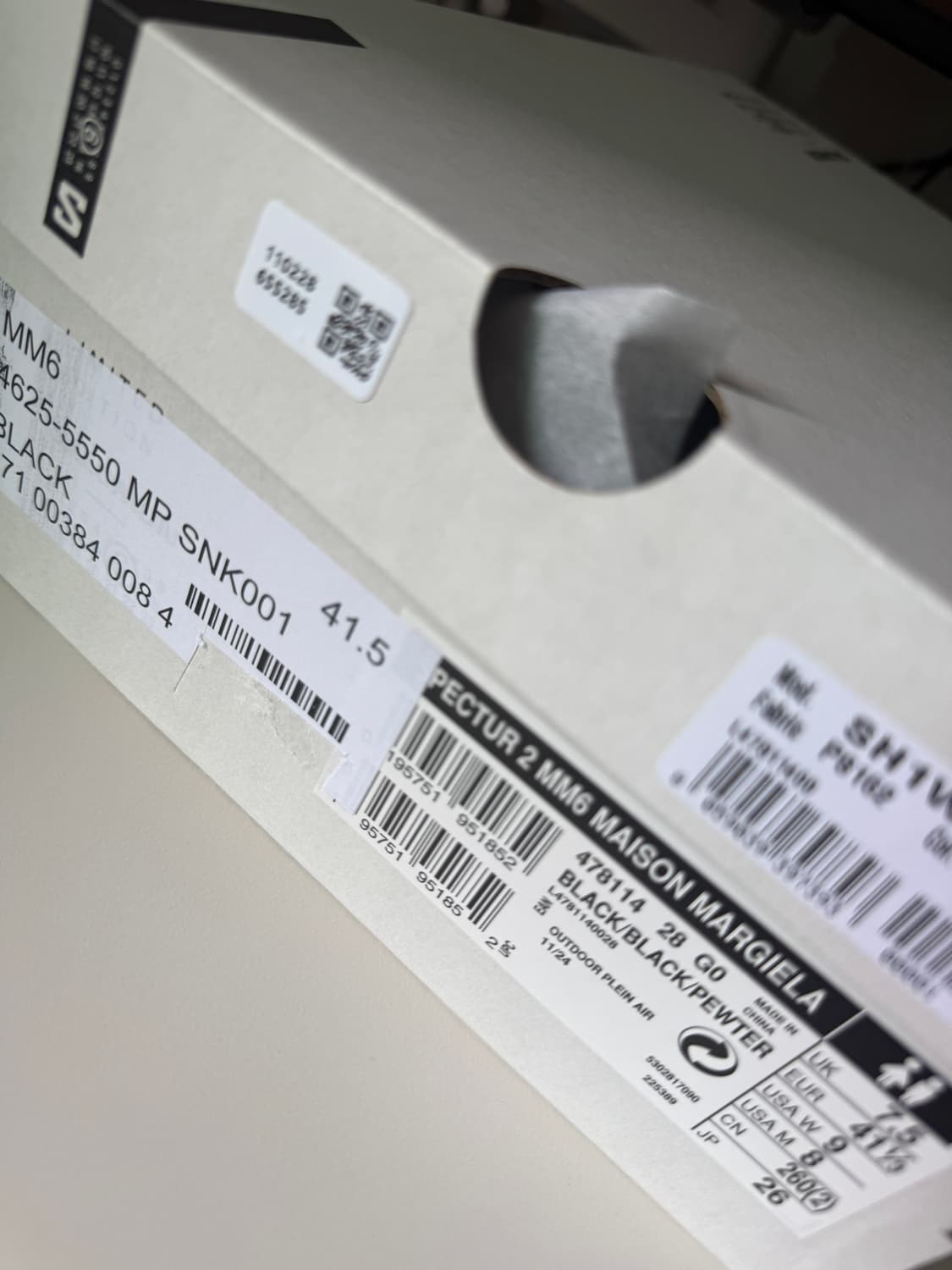 살로몬 x MM6 메종 마르지엘라 스펙터 2 블랙 퓨터 260 상품이미지4