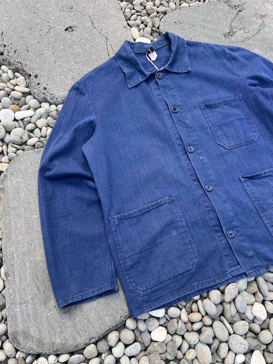 WASHING BLUE OLD HBT 헤링본트윌코튼 프렌치워크자켓 상품이미지4