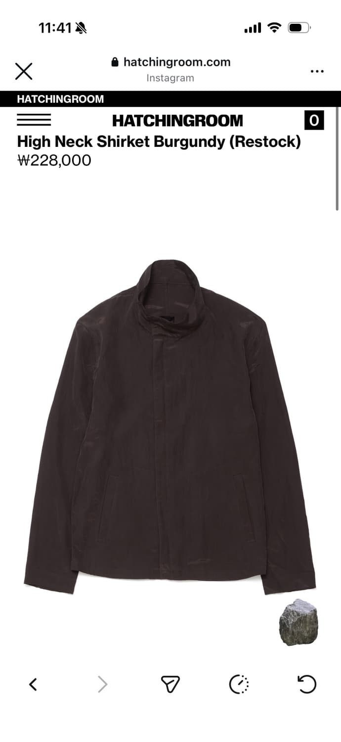 해칭룸 하이넥 셔켓 버건디 상품이미지1