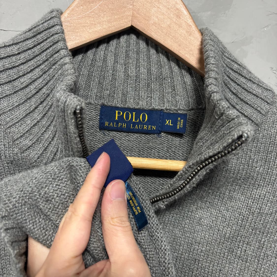 폴로 랄프로렌 신형 니트 반집업 그레이 회색 상품이미지3