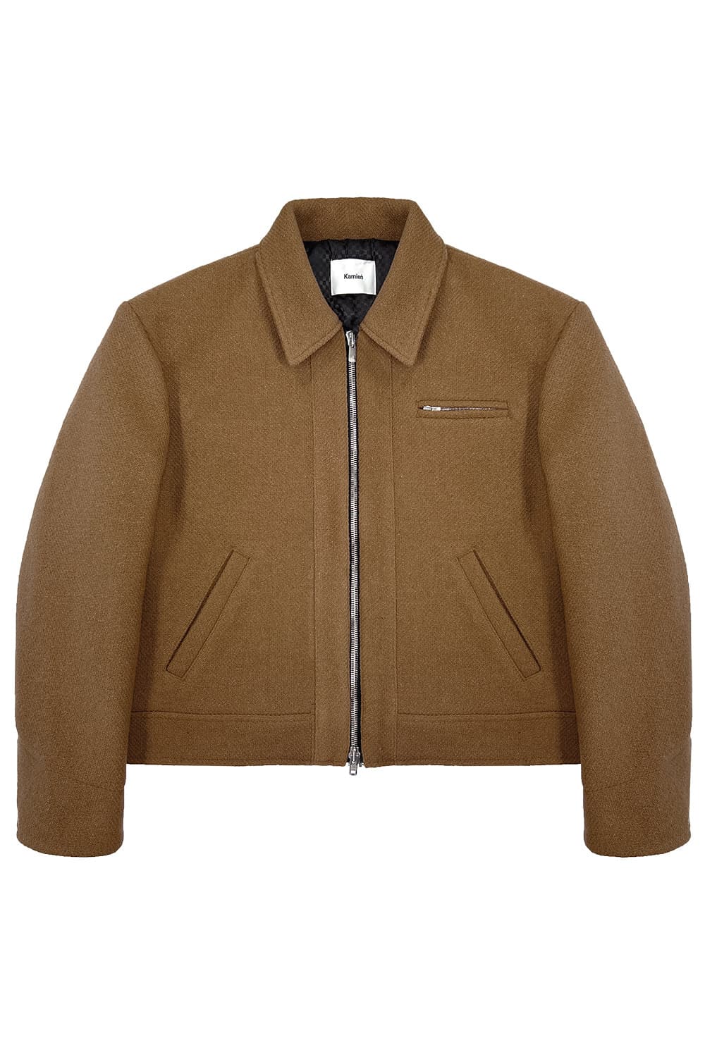 [3] 카미엔 kamien 그리드 울 자켓 카멜 상품이미지1