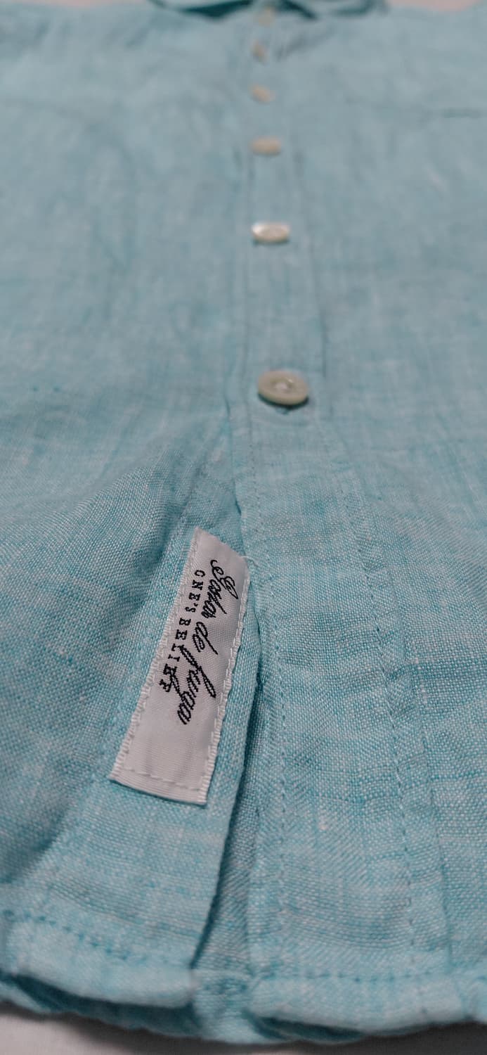 [M] 고스타 디 푸가 x 플랜더스 리넨 100% 7부 셔츠 (민트) 상품이미지4