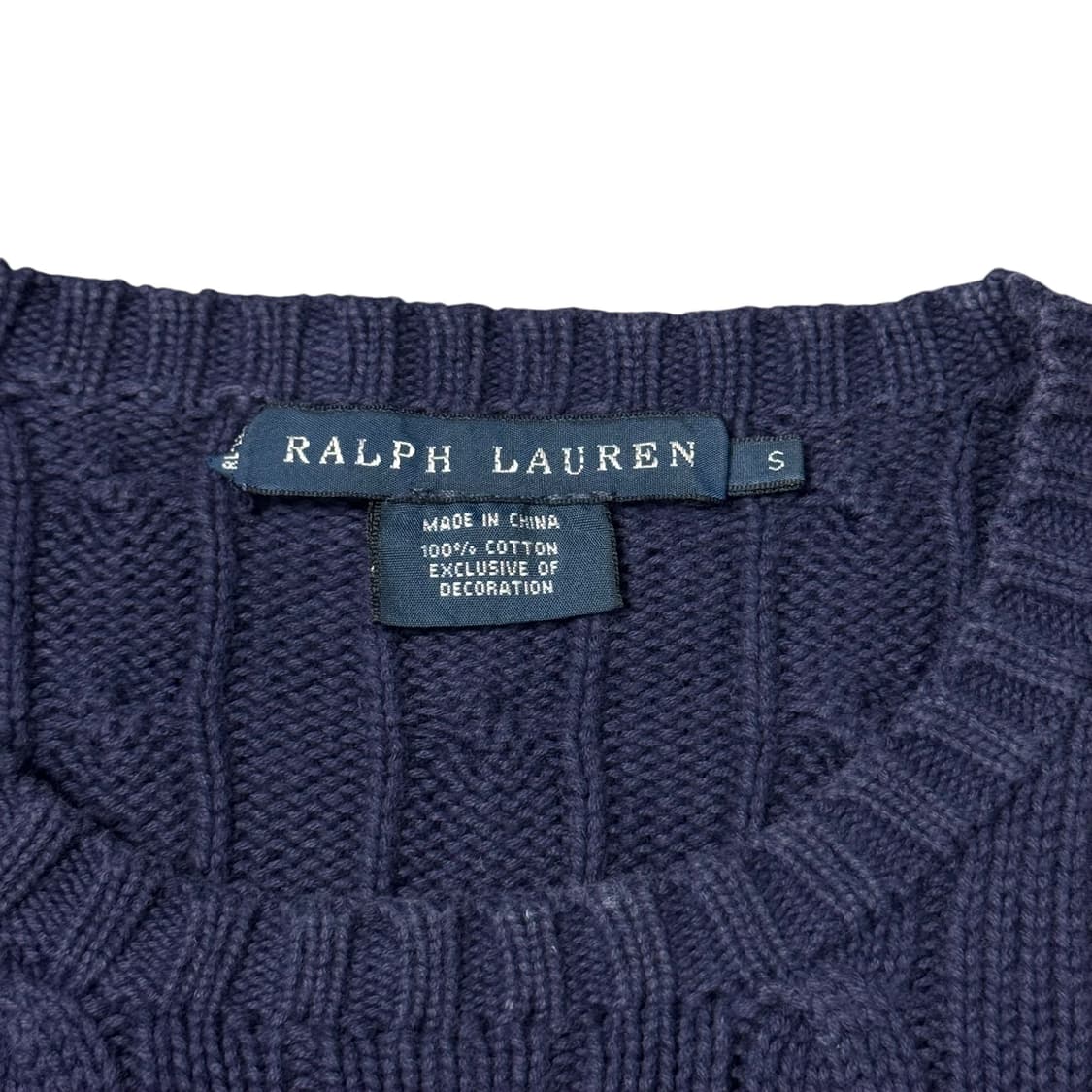 (S) 폴로 랄프로렌 여성 케이블 니트 네이비 상품이미지3