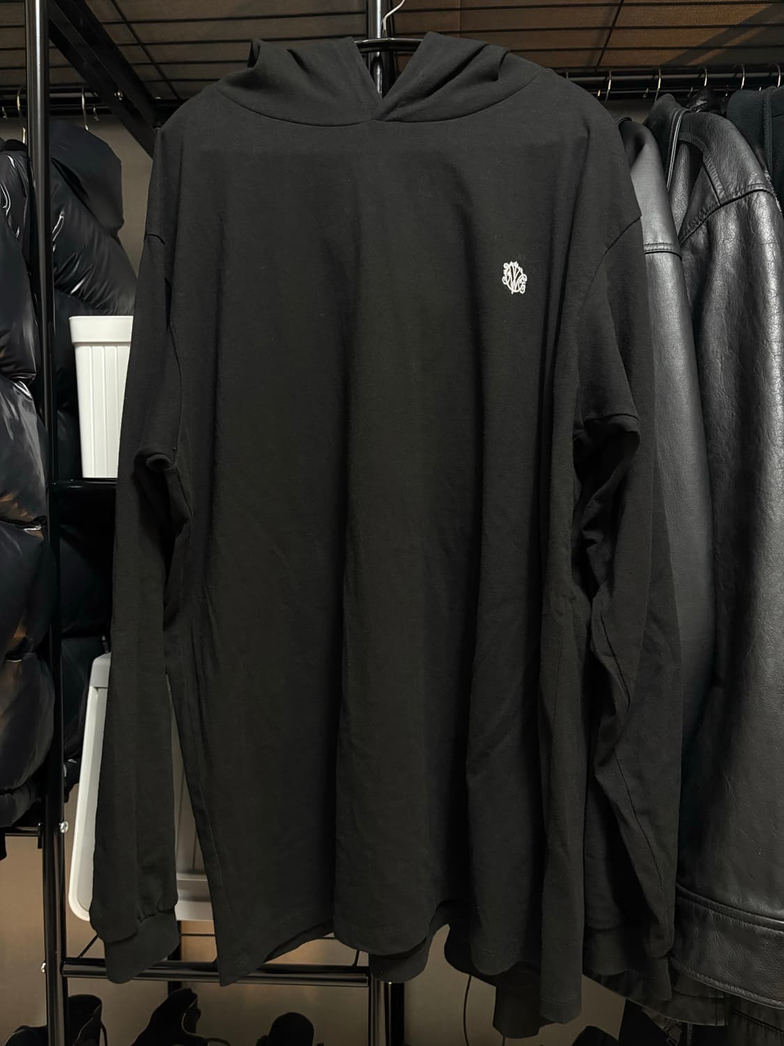 innir 이니어 후드 티셔츠 블랙 상품이미지4