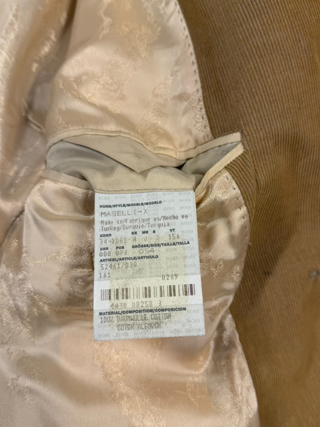 휴고보스 코듀로이 자켓 남성105 상품이미지9