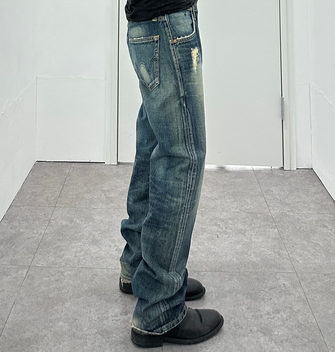 EDWIN 503 distressed washing denim pants 상품이미지3