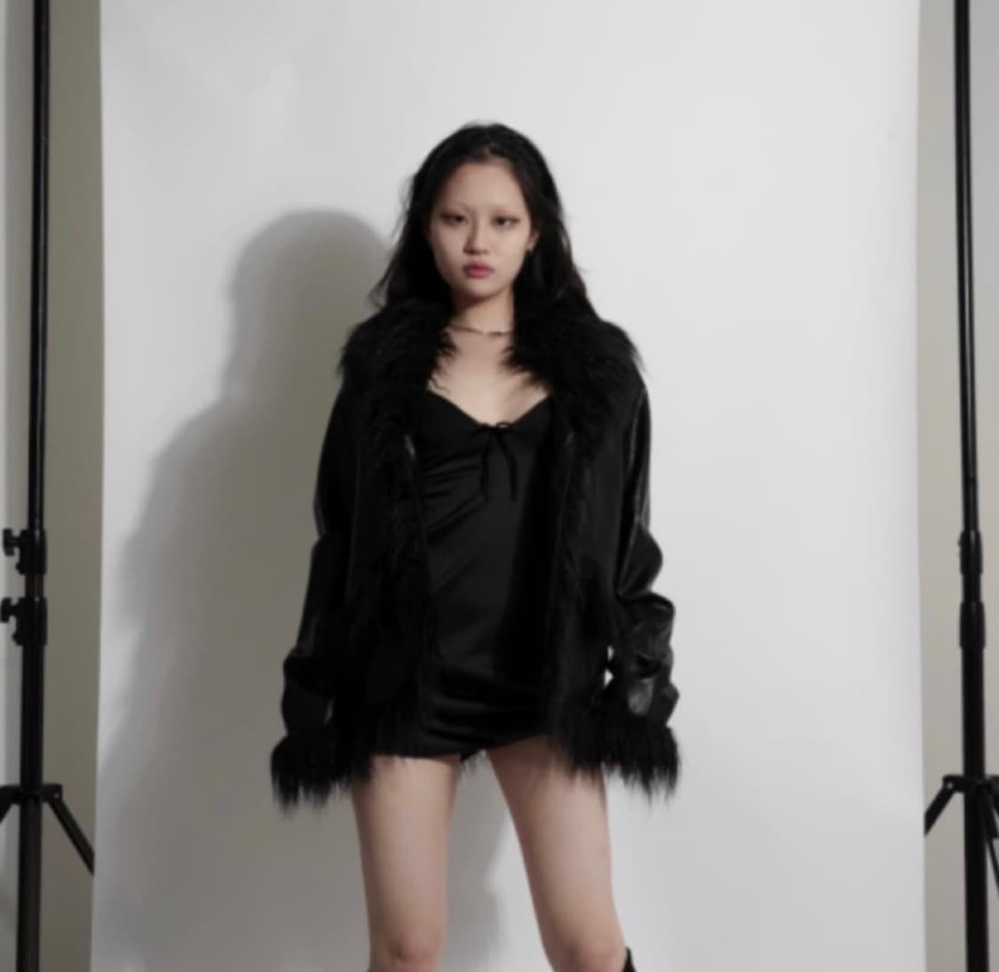 (새) 오도어 퍼 무스탕 자켓 블랙 상품이미지2