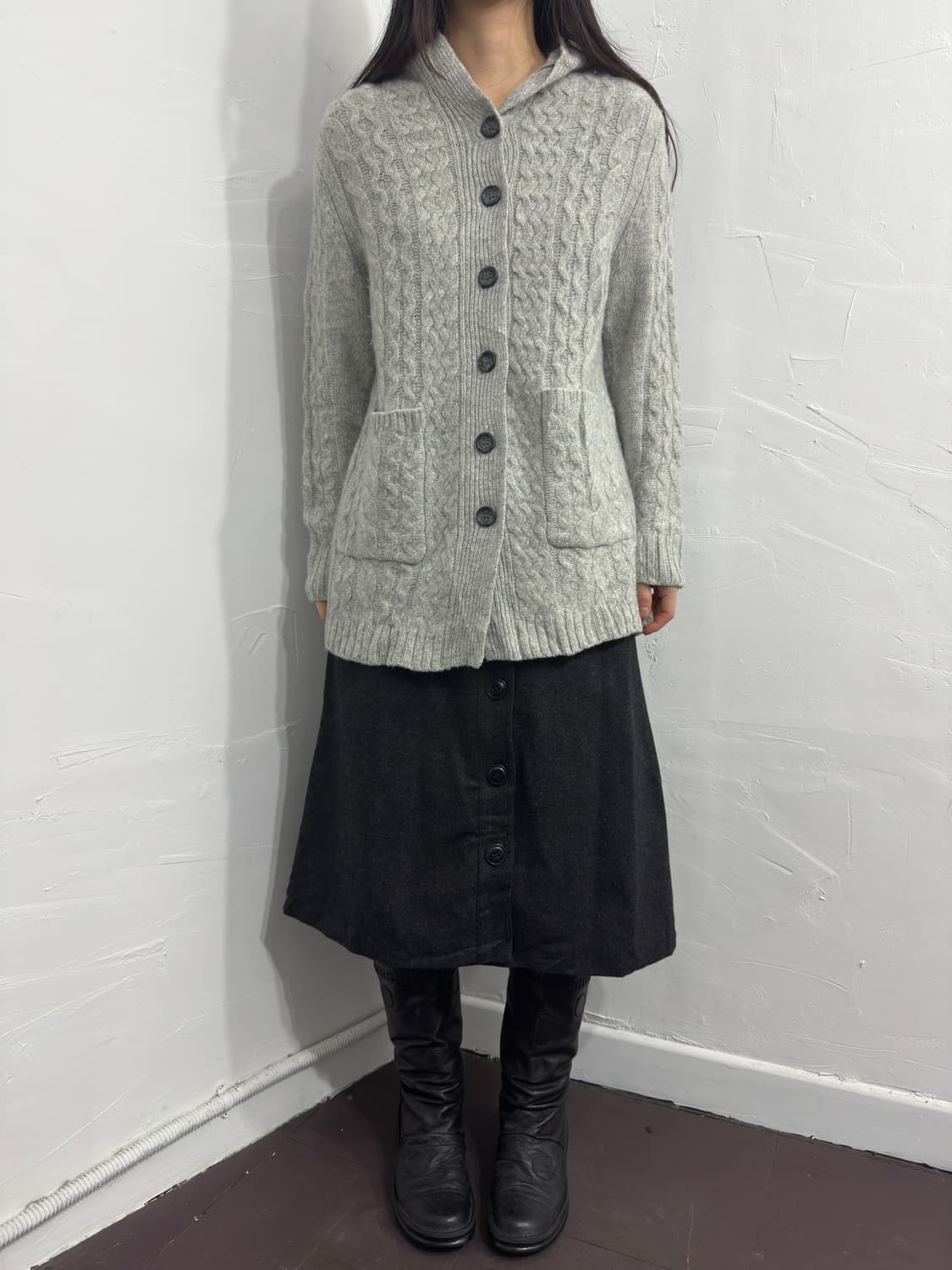 creel button midi skirt 상품이미지3