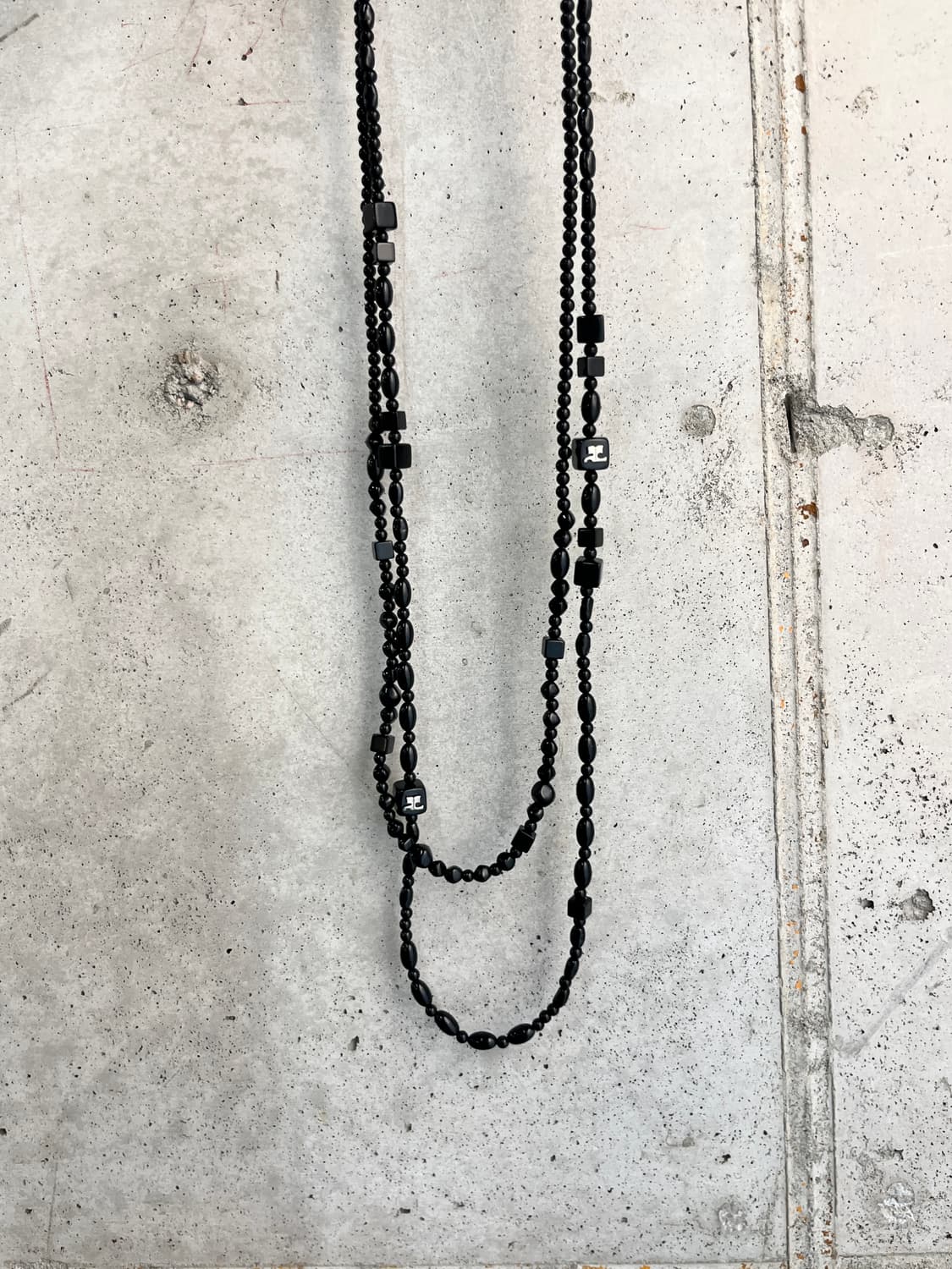 Courreges 꾸레쥬 더블 스트랩 네클리스 블랙 상품이미지7