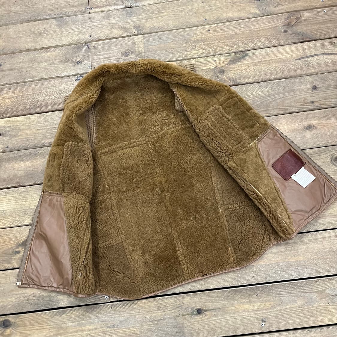 80s 뉴질랜드산 양가죽 양모 무스탕 베스트 빈티지 상품이미지3