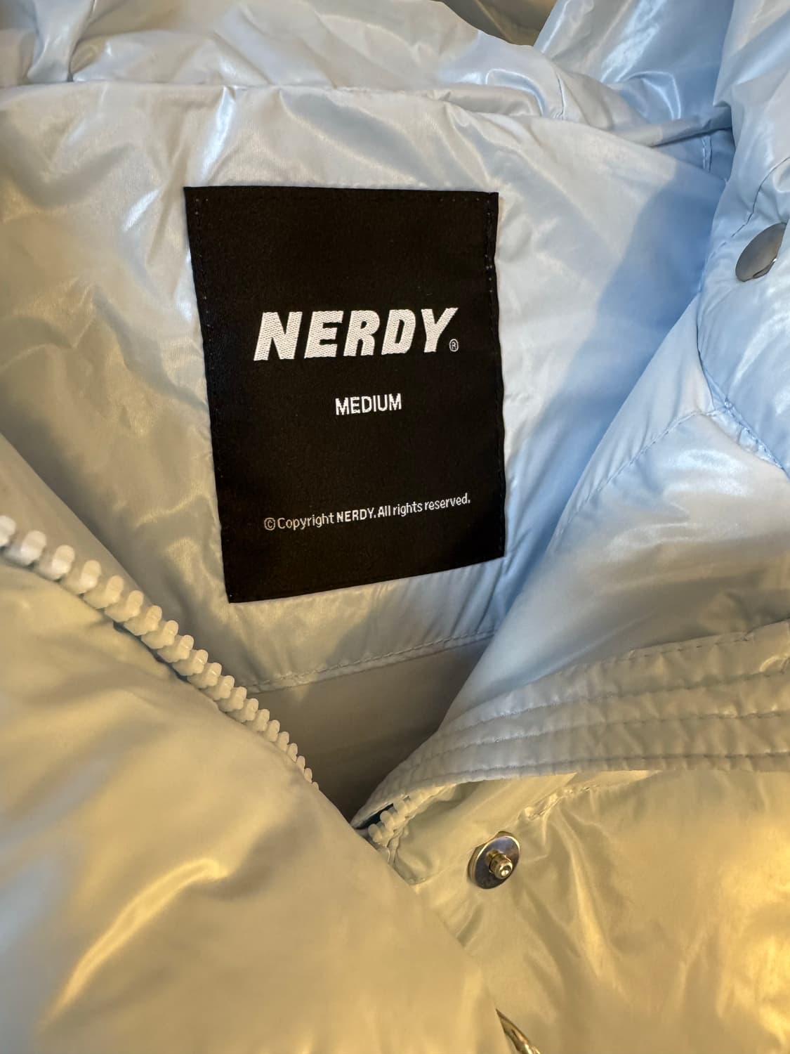 [M]새상품 널디 엔디와이 스카이블루 덕다운패딩 상품이미지5