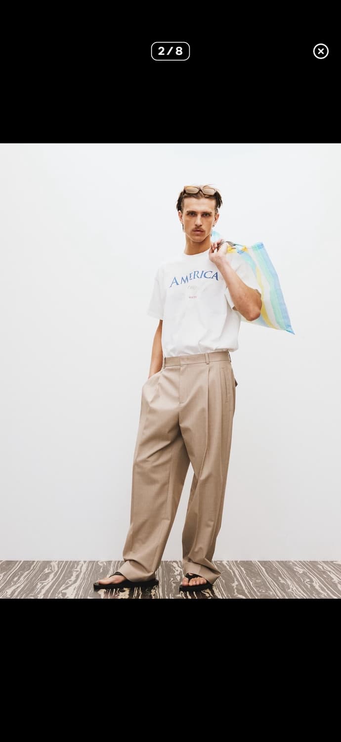 구매) 렉토 25SS 더블 플리티드 와이드 팬츠 (세피아 베이지) L 상품이미지2