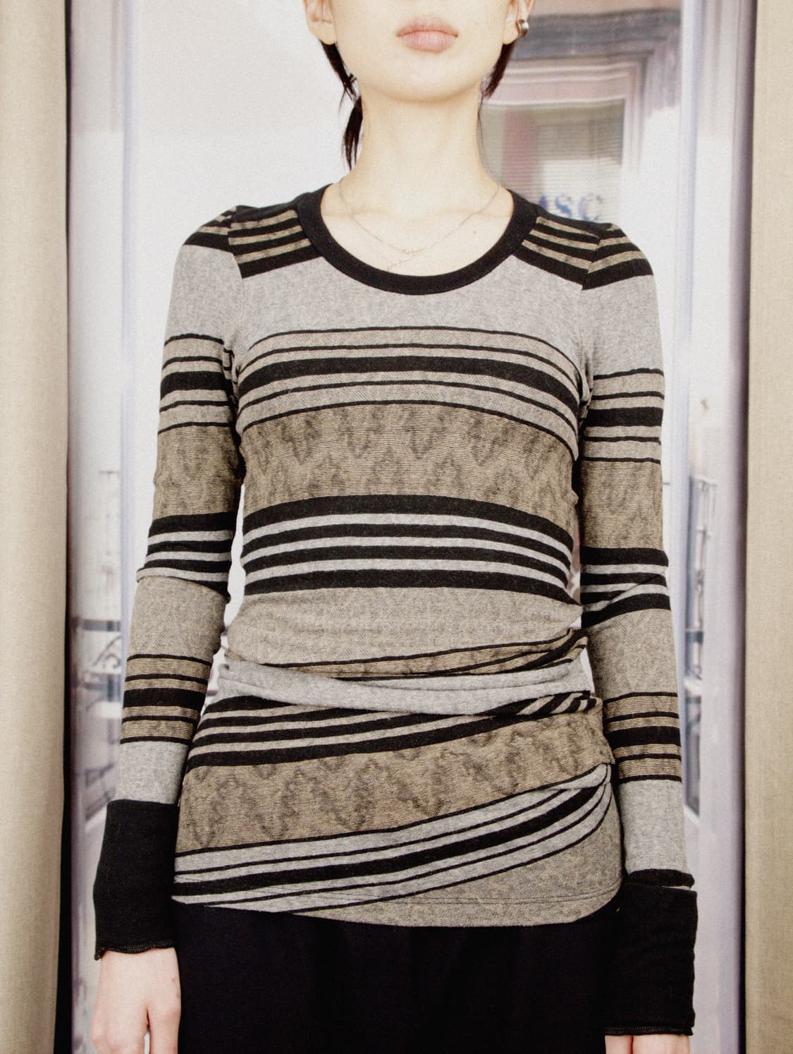 ÉTOILE Shirring Stripe Knit 상품이미지1