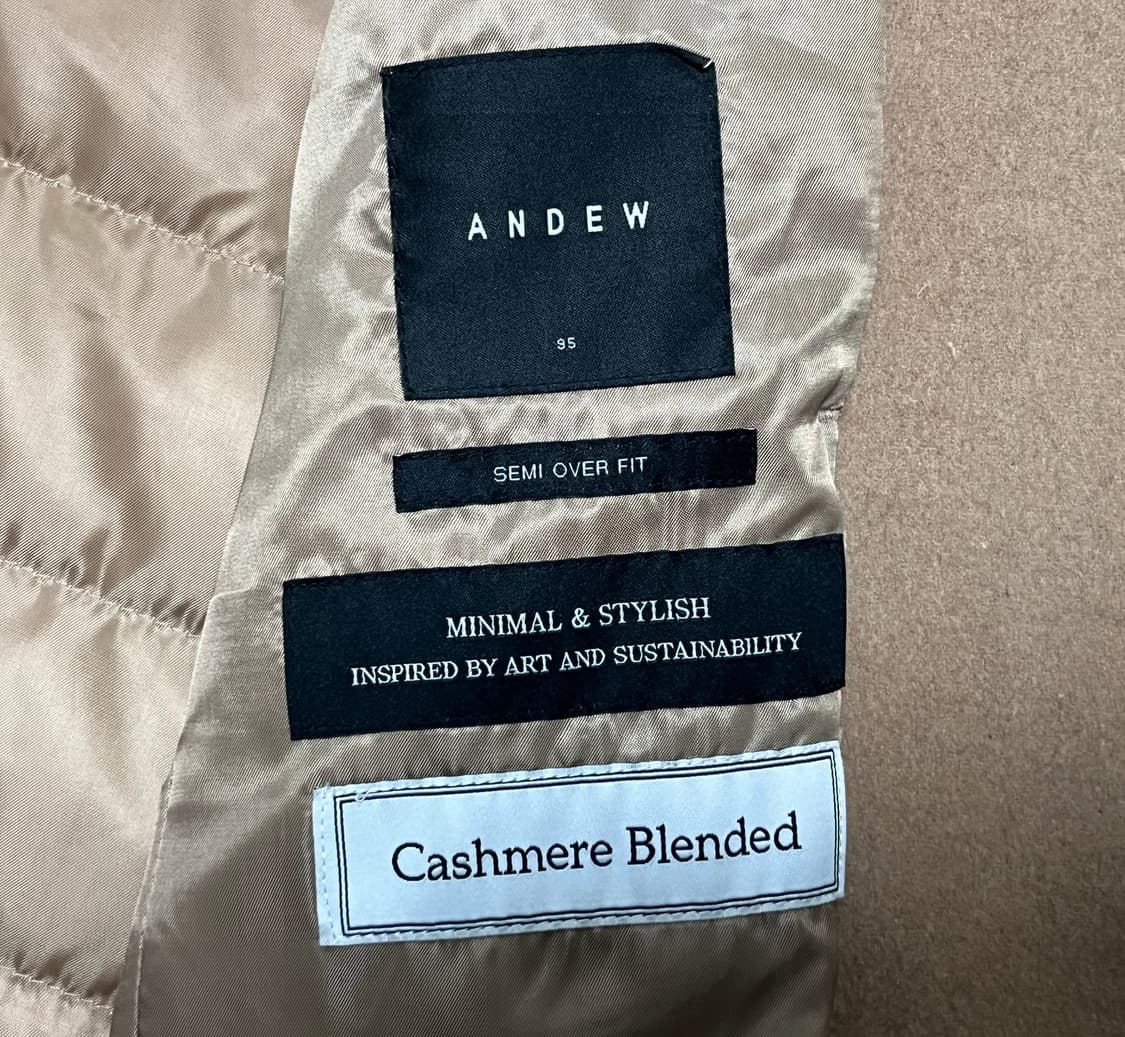 [95] 앤듀 캐시미어 블렌디드 코트 세미오버핏 카멜 상품이미지7