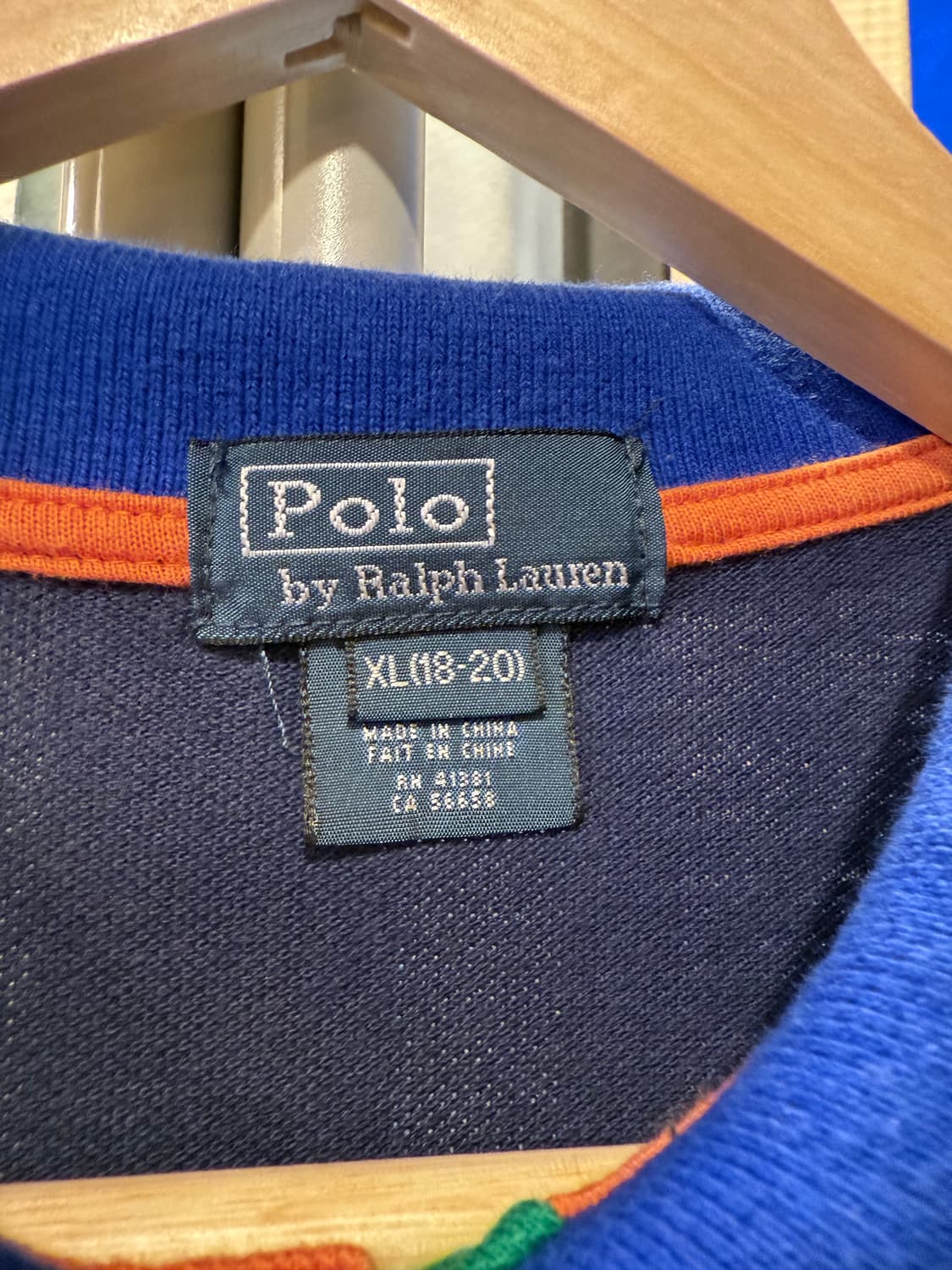 폴로 랄프로렌 네이비 빅포니 배색 카라티 상품이미지2