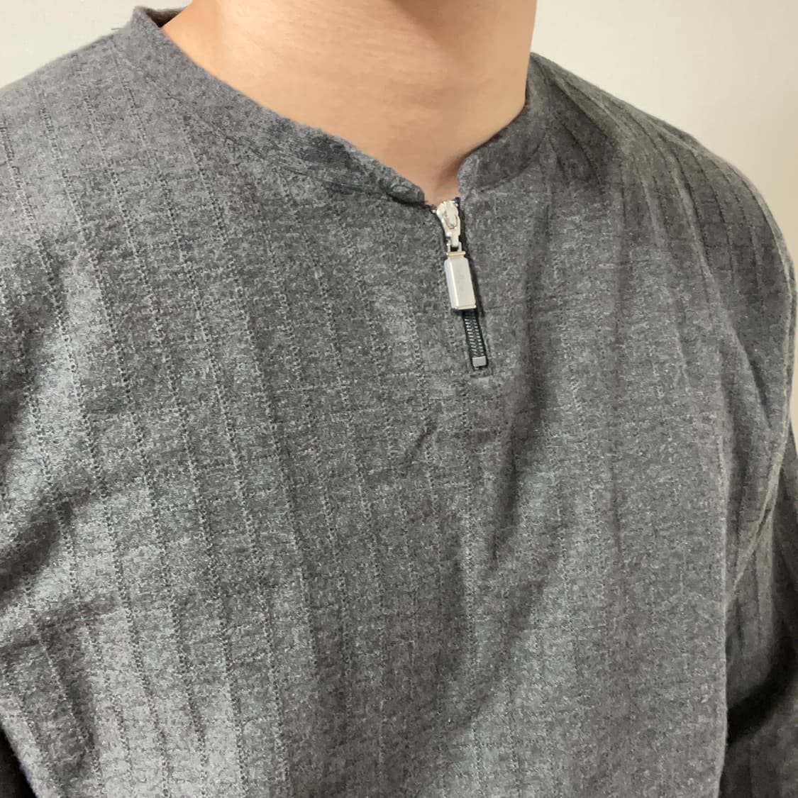 YOHJI YAMAMOTO GRAY HALF ZIP LONG SLEEVE 상품이미지4