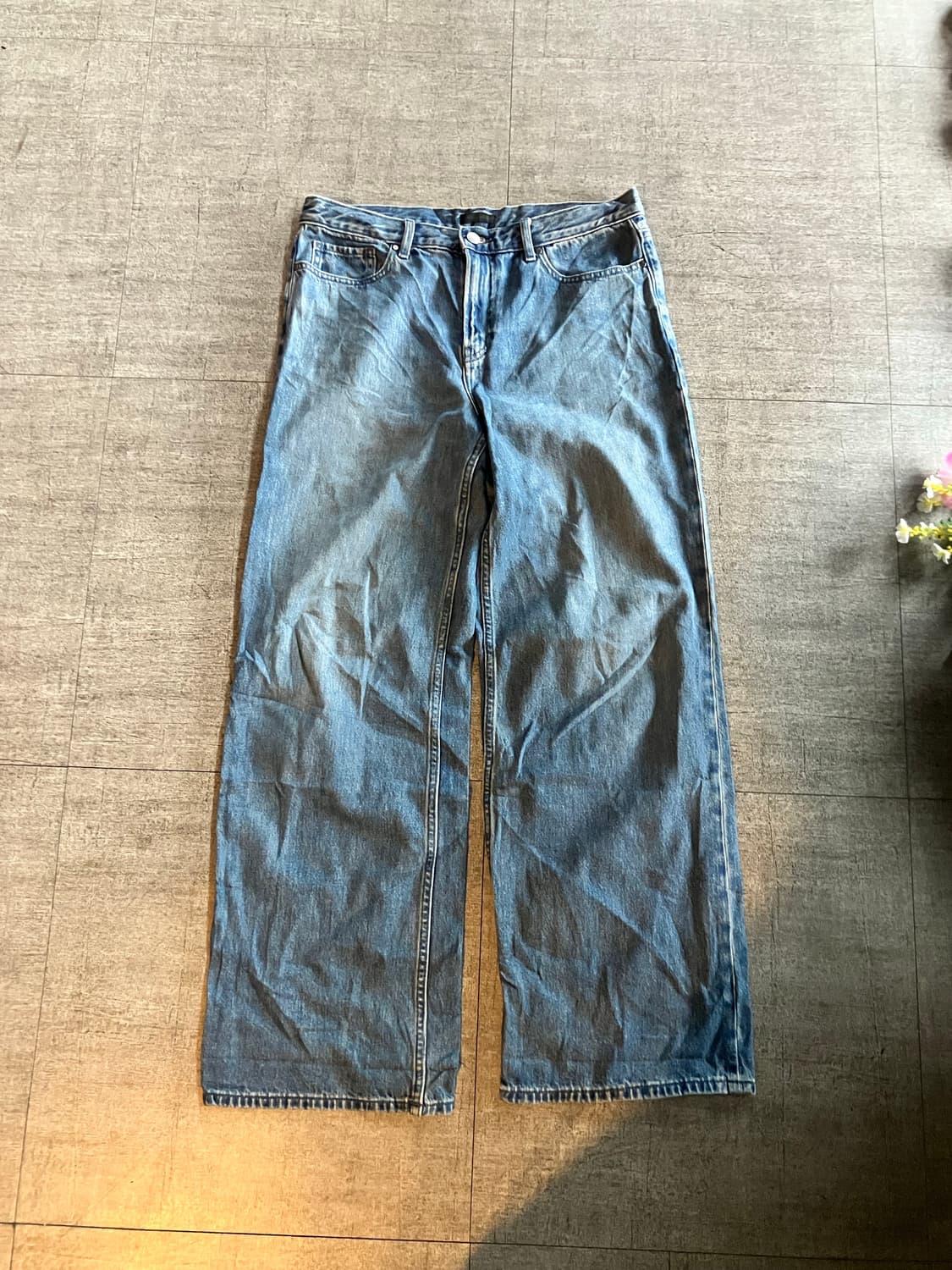 Uniqlo 유니클로 올드스쿨아메카지스트릿 데님 와이드팬츠 상품이미지1