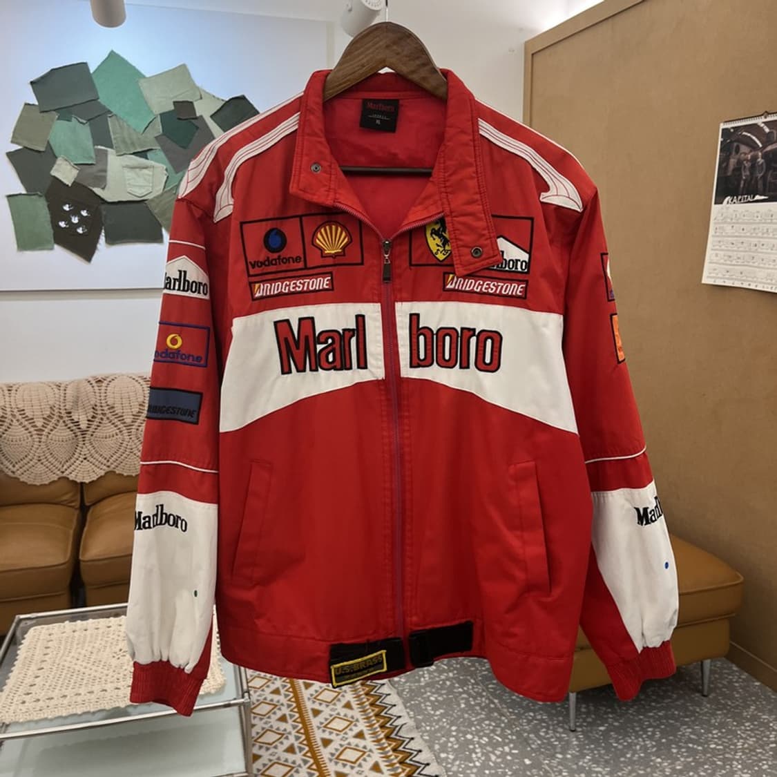 빈티지 페라리 말보로 보다폰 모터사이클 레이싱 자켓 XL C10552 상품이미지3