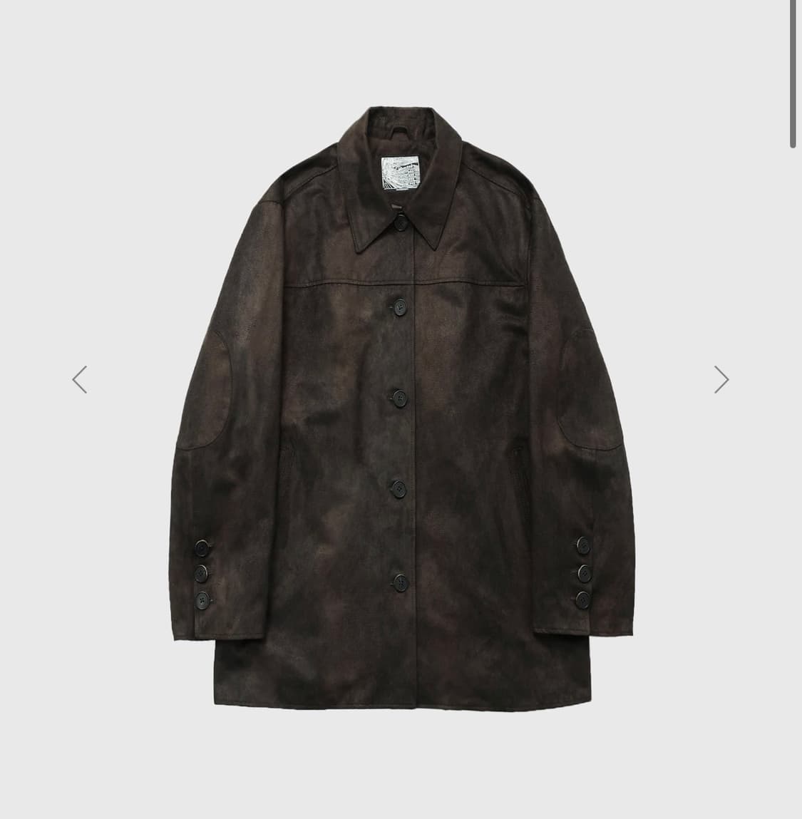 OVERSIZED FAUX SUEDE CAR COAT DARK BROWN 상품이미지1