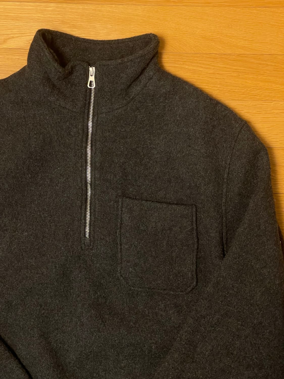 자라 다크 그레이 하프집업 리에르맛 상품이미지3