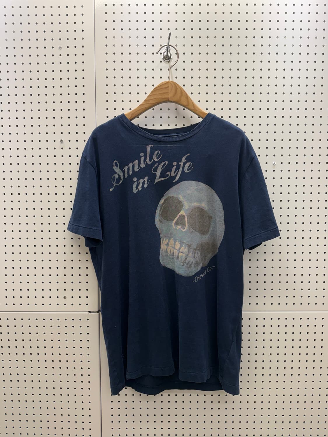 디젤 스컬 프린트 반팔 티셔츠 네이비 U407 상품이미지2