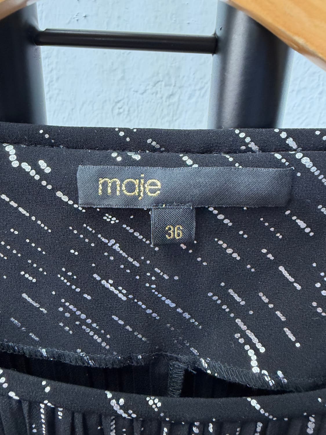 정품) maje 마쥬 블랙 플리츠 원피스 36 상품이미지7