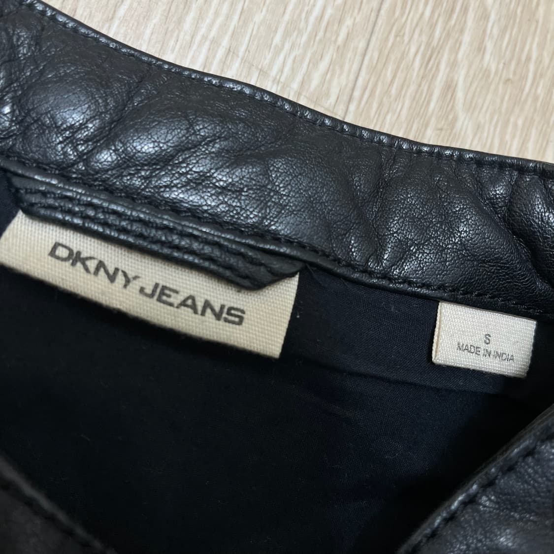 DKNY JEANS 클래식 천연 소가죽 싱글 라이더 가죽자켓 S 상품이미지8