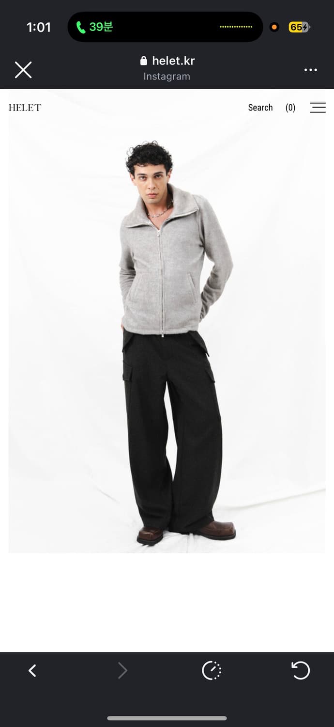 헬렛 하이넥 니트집업 L 상품이미지4