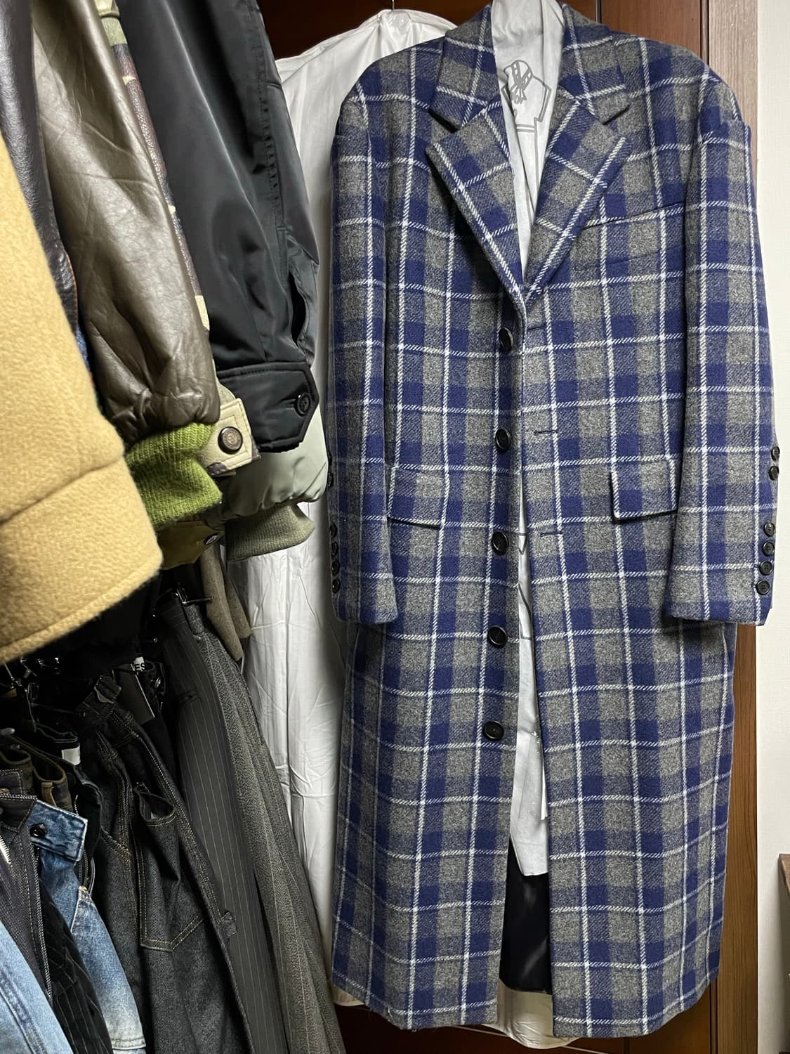 (50) 우영미 18FW 블루 체크 코트 상품이미지8