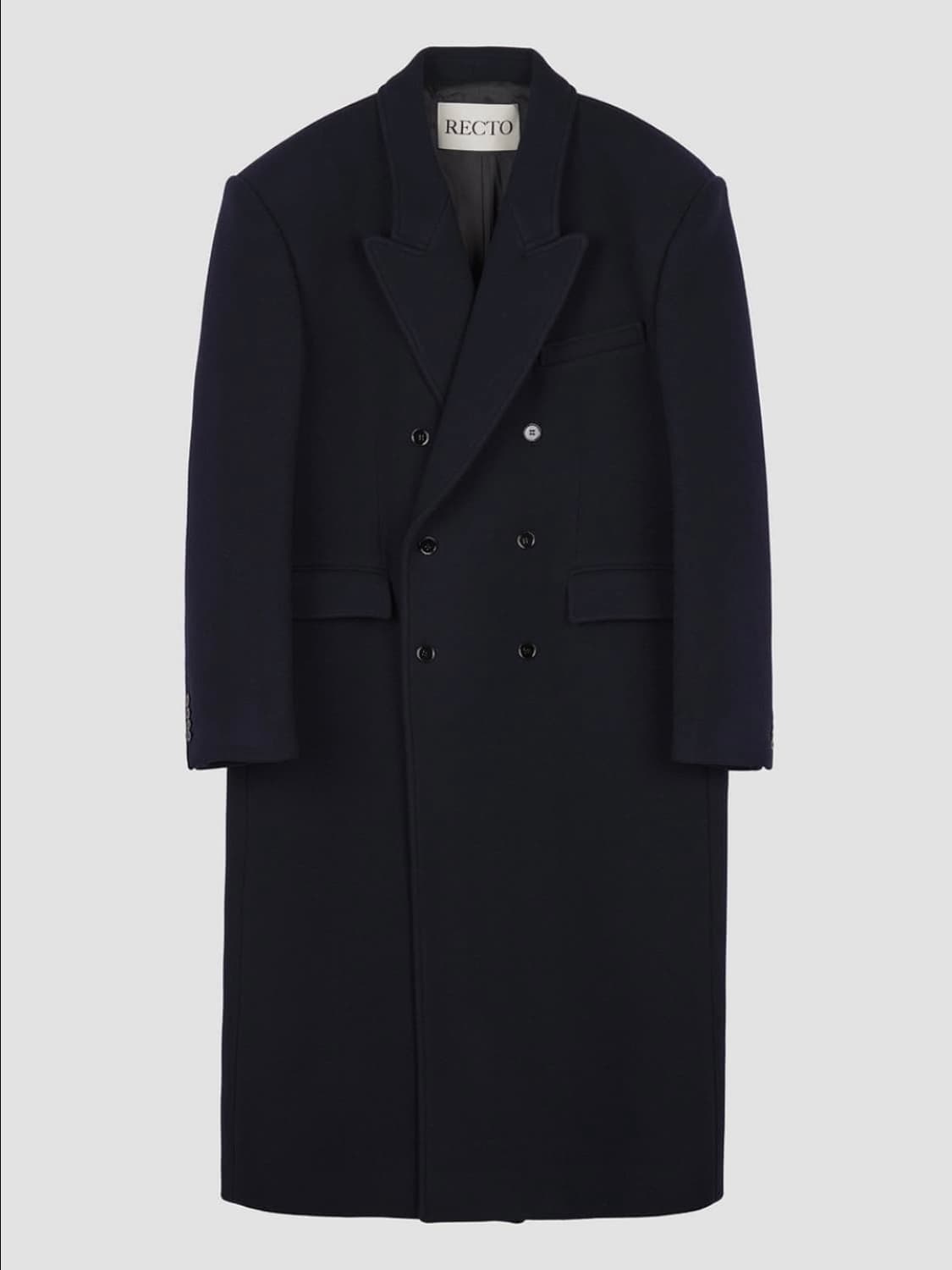 [M] 렉토 오버사이즈 로버펠트 더블 코트 네이비 상품이미지6