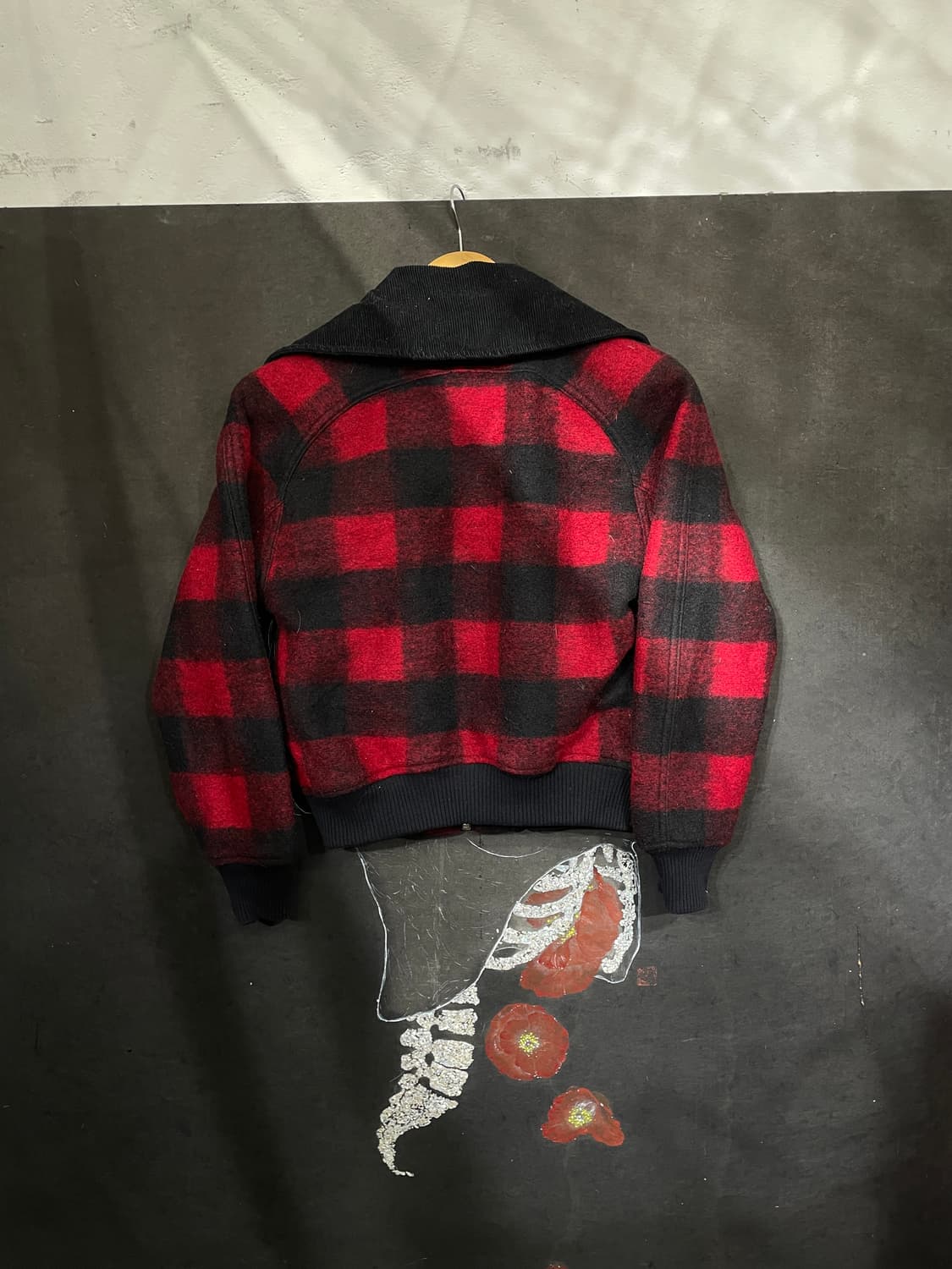 디젤 아카이브 타탄 체크 블루종 크롭 자켓 S 상품이미지7