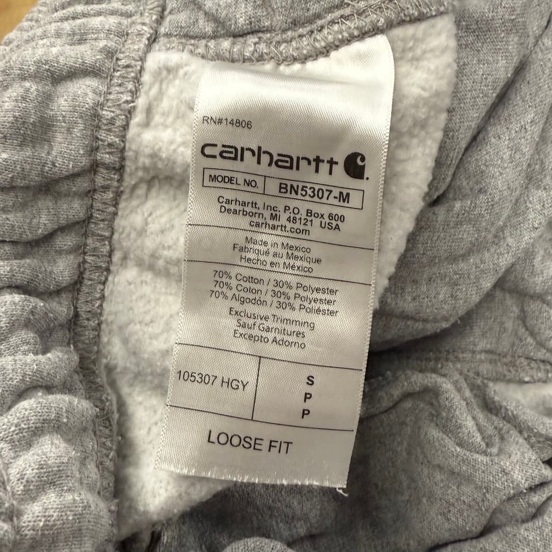 [정품/S] 칼하트 회색 트레이닝 바지 b18 상품이미지5