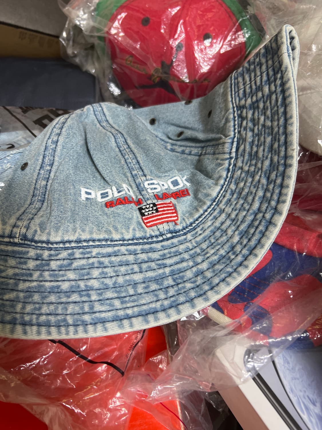 90s 폴로스포츠 데님 벙거지 usa 상품이미지1