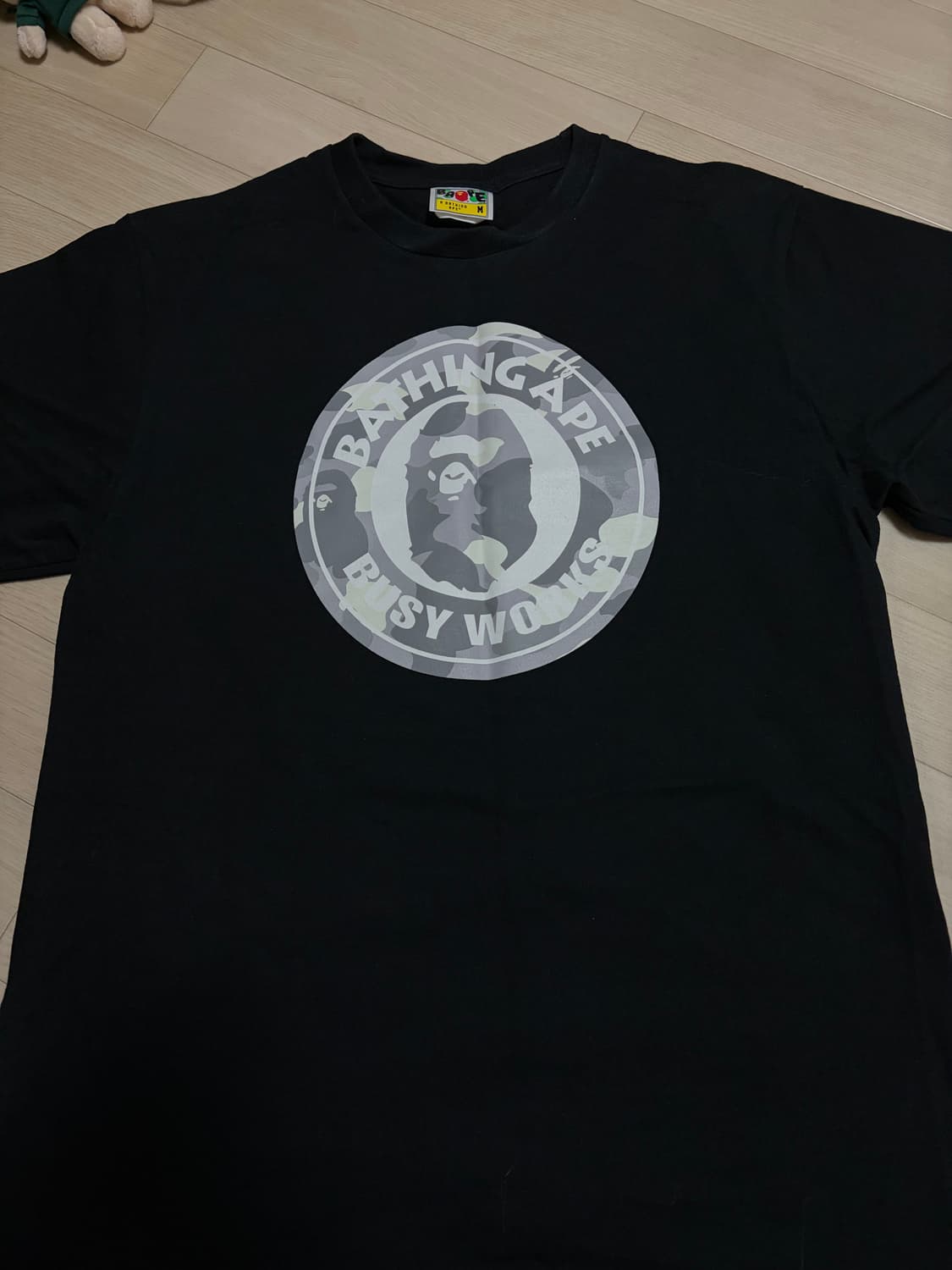 베이프 BAPE BUSY WORKS 블랙 반팔 카모 티셔츠 상품이미지1