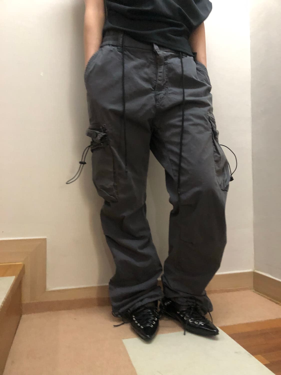 빈티지 딥그레이 포켓 디테일 팬츠 상품이미지2