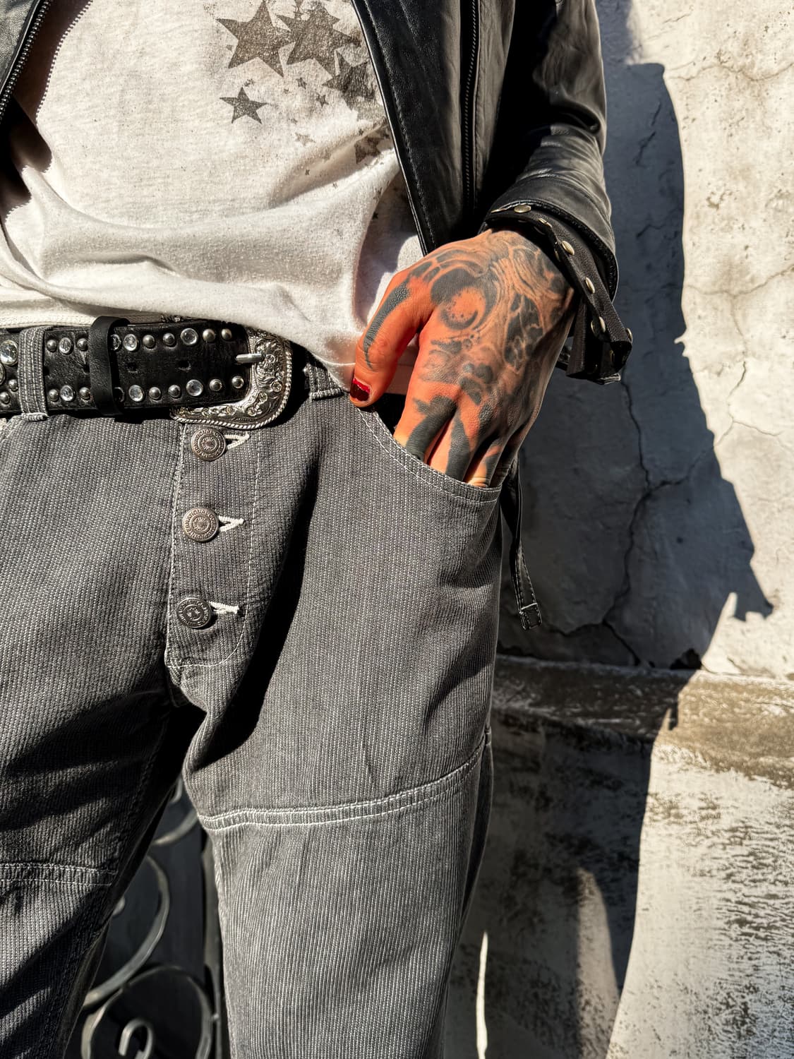 Stud & Cubic Western Buckle Belt 상품이미지7