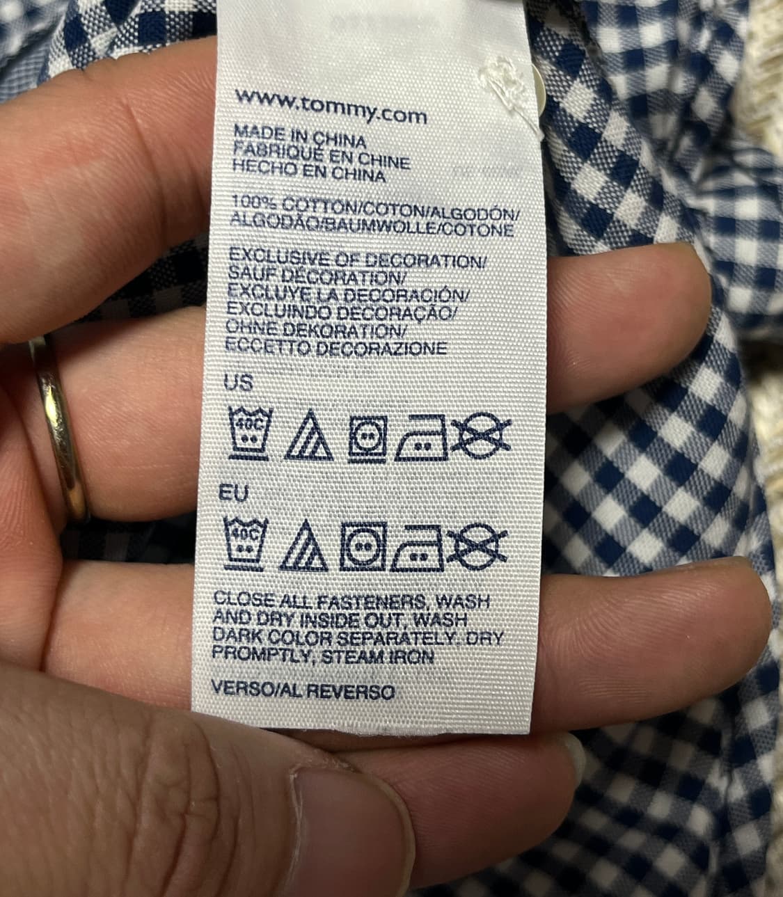 공용 타미힐피거 잔체크 반소매 셔츠 반팔 남방 M 상품이미지9