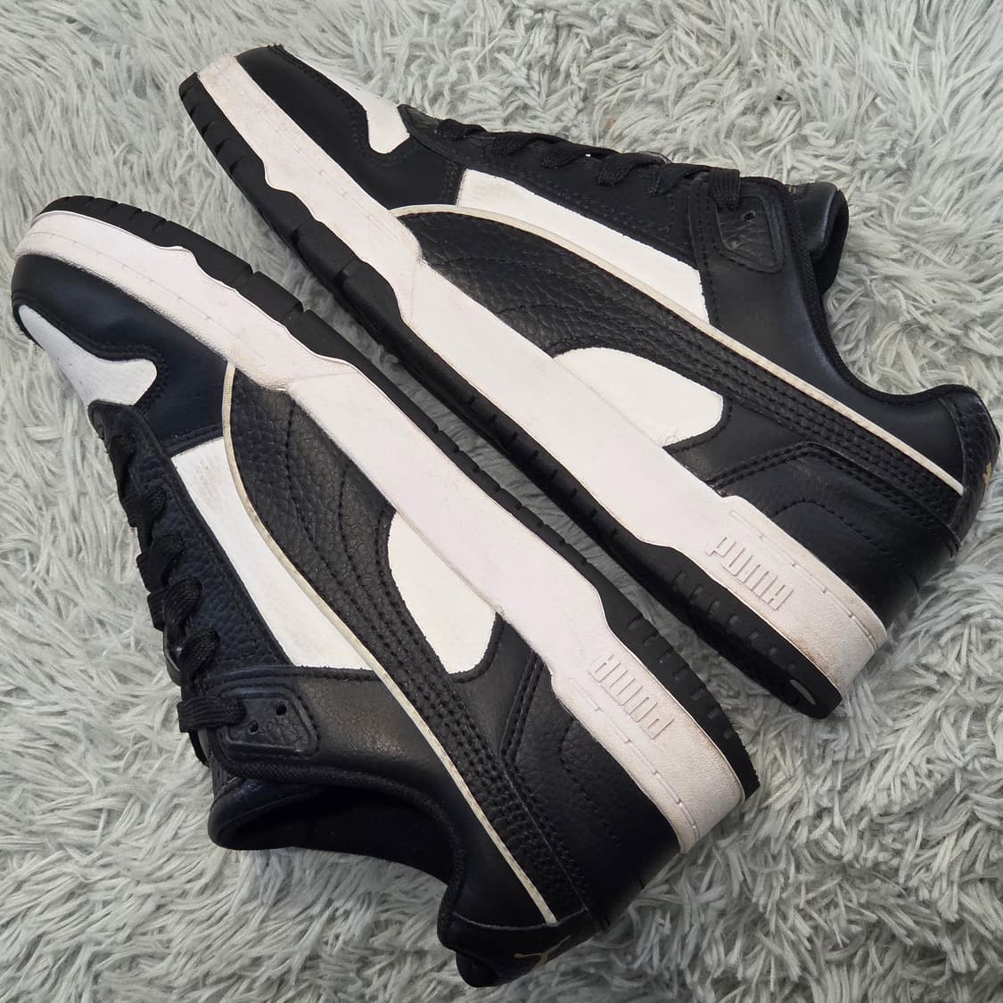 8a-18:푸마 CLYDE CORE 페리 스니커즈 블랙화이트 230mm 상품이미지8